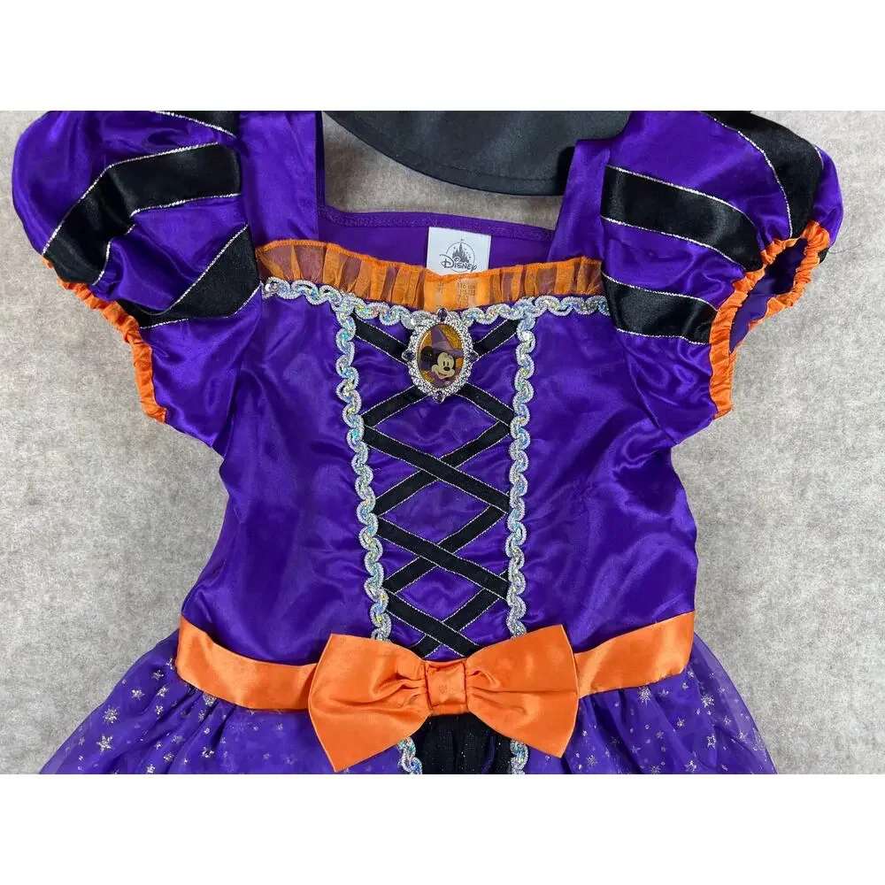 Disney Halloween Minnie Mouse Witch Dress Costume and Hat Size 5/6